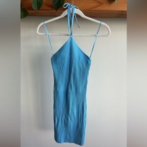Zara Vibrant Blue Ribbed Dress